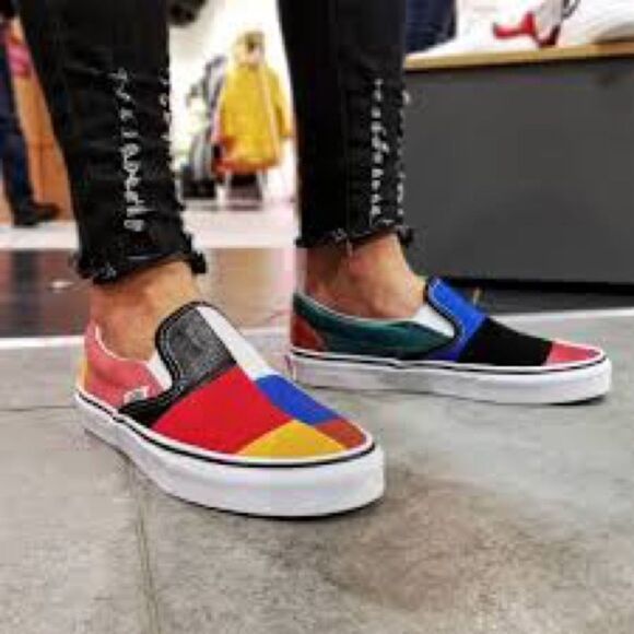 Vans Other - VANS Classic Patchwork Leather & Canvas Slip-On Textile Sneakers | Size 8
